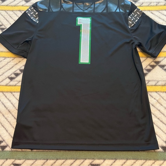 Nike Oregon ducks Football Jersey Black Game Day Tonal Wings & Chrome Diamond #1 - Picture 8 of 16